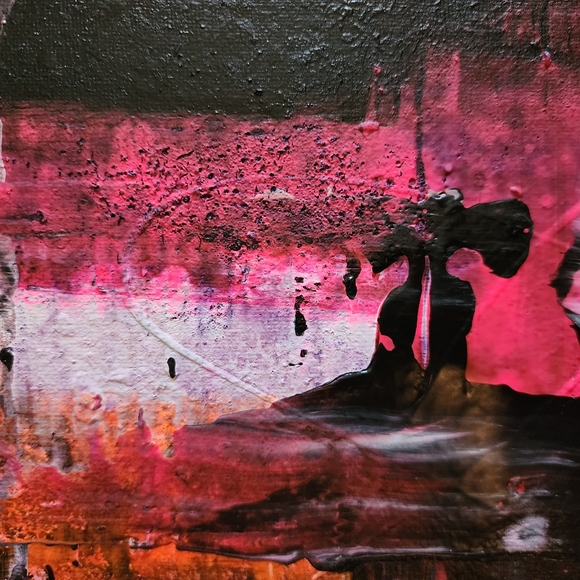 HANDCRAFTED Abstract Painting Neon HANDPAINTED Artwork Canvas Wall Art Decor - Picture 8 of 14